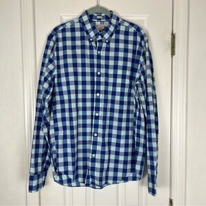 J. Crew 100% Cotton Plaid Check Slim Fit Tailored Light Weight Shirt